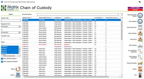 Chain of Custody (CoC) Module .